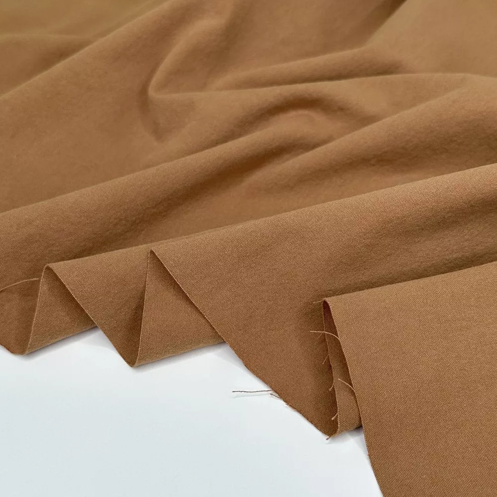 1.1 MTR REMNANT 7.1 oz 100% Organic Washed Cotton - Camel