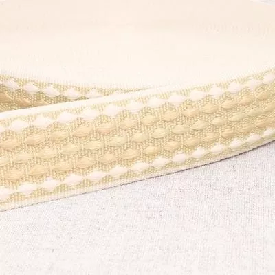 1.5in Rhombus Webbing, Multicolor Ivory/Cream Sold by the Yard