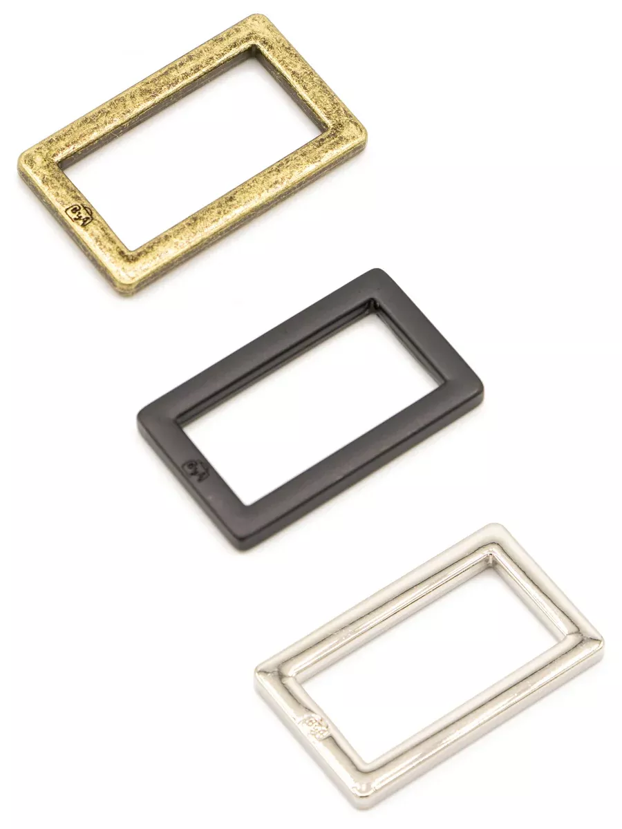 1" Antique Brass - Rectangle Ring, Set of Two