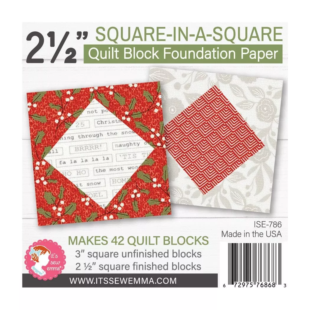 2-1/2in Square-in-a-Square Quilt Block Foundation Papers