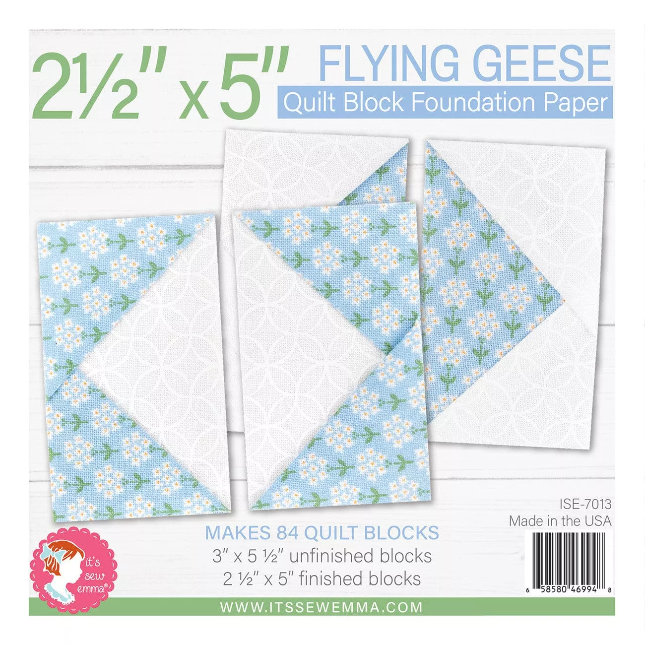 2-1/2in x 5in Flying Geese Quilt Block Foundation Papers