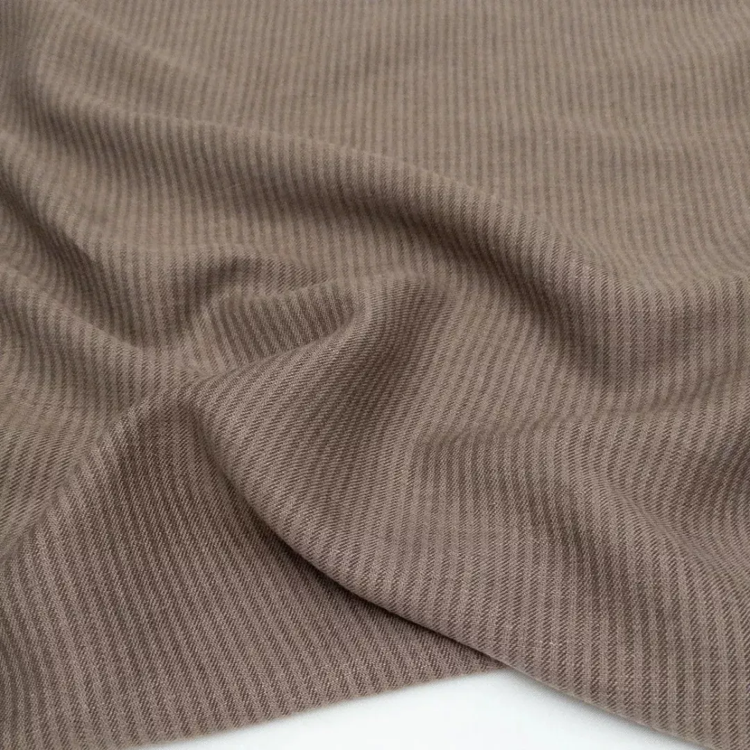 .3 MTR REMNANT 4.5oz Autumn Stripe Linen - Mocha
