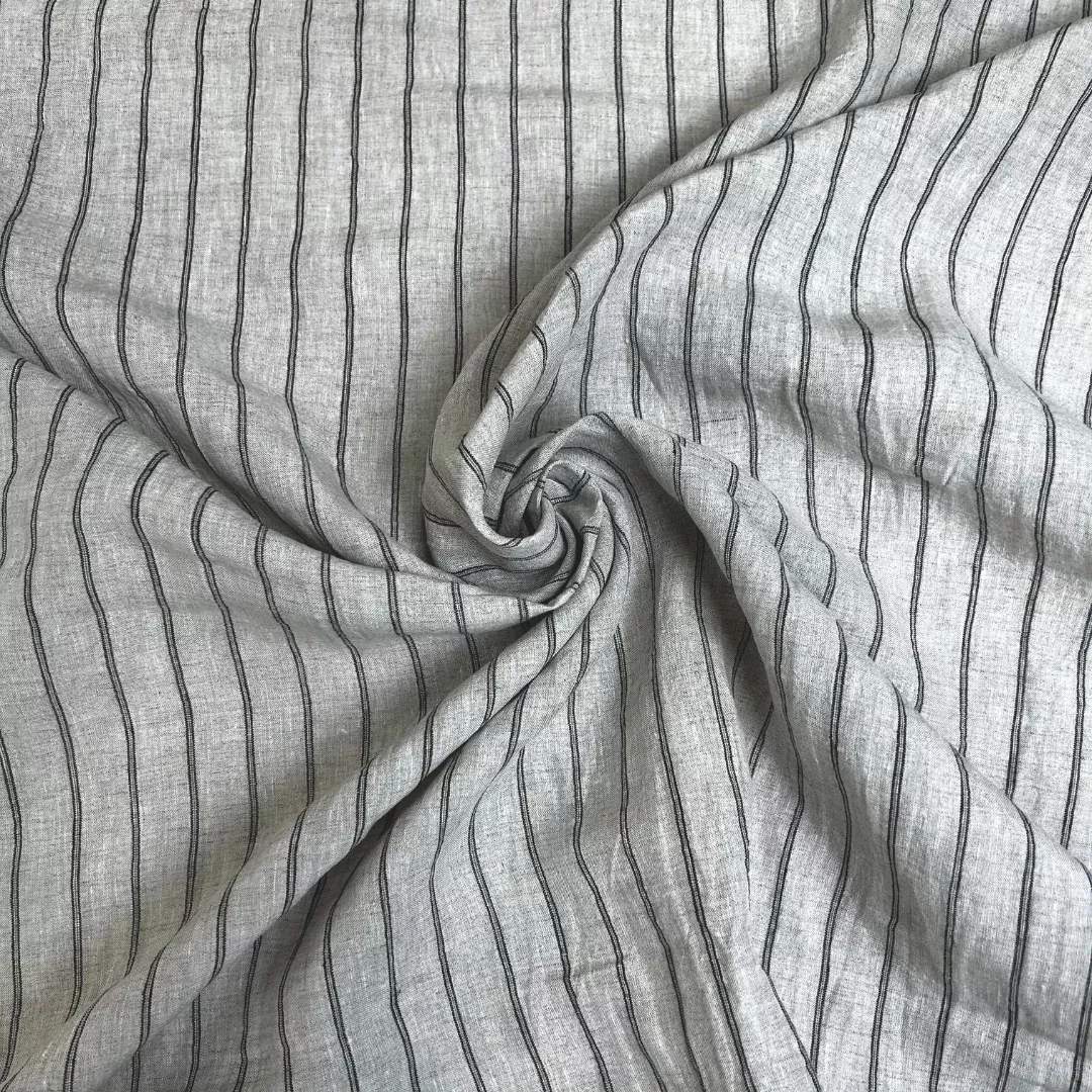 4.4oz Lived-In Linen Stripe - Black