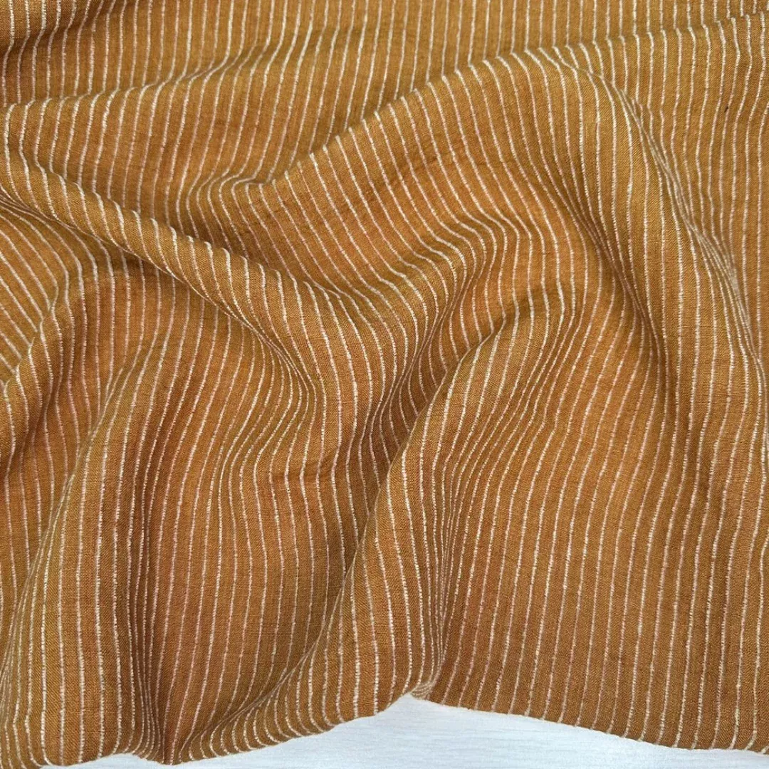 5.3oz Linen Blend Stripe - Ginger