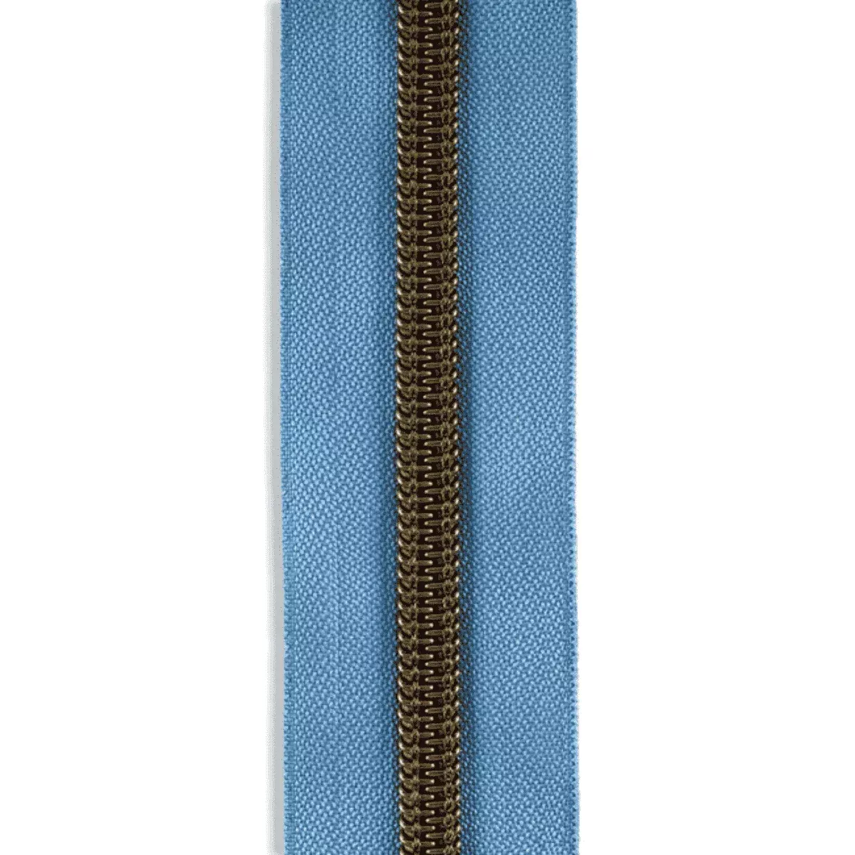 #5 Metallic Nylon Zipper By the Yard - Light Blue