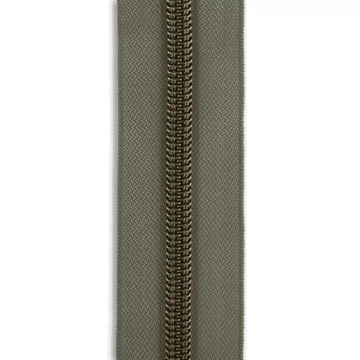 #5 Metallic Nylon Zipper By the Yard - Olive Green