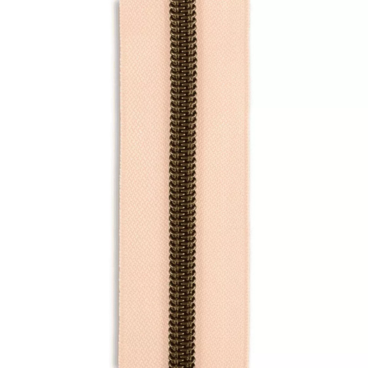 #5 Metallic Nylon Zipper By the Yard - Vintage Peach