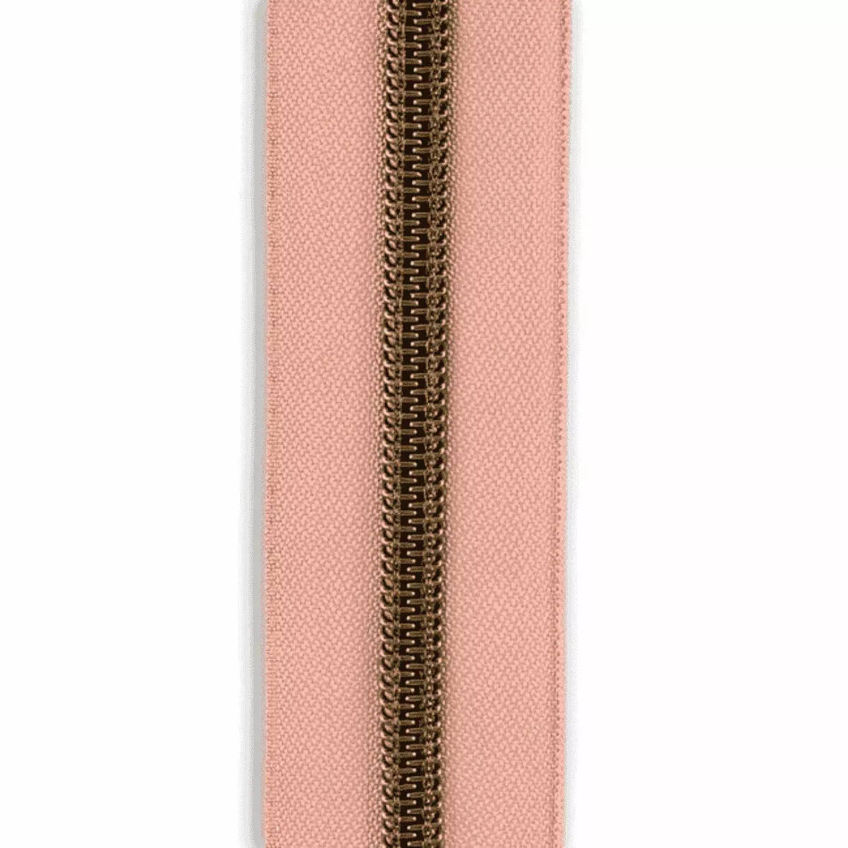 #5 Nickel Metallic Nylon Zipper By the Yard - Dusty Rose