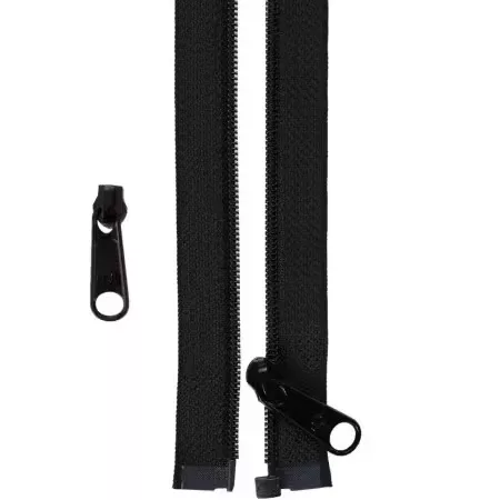 50in Separating Zipper and Extra Slide Black