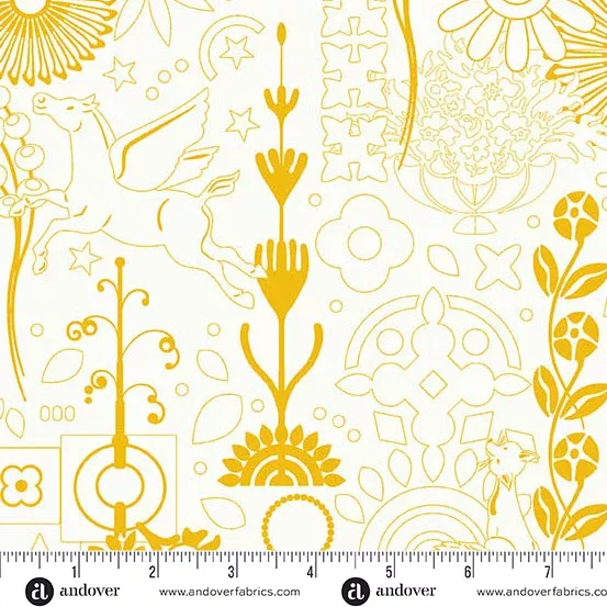 Andover - Alison Glass Sun Print Whisper - Cameo Sunshine Fabric