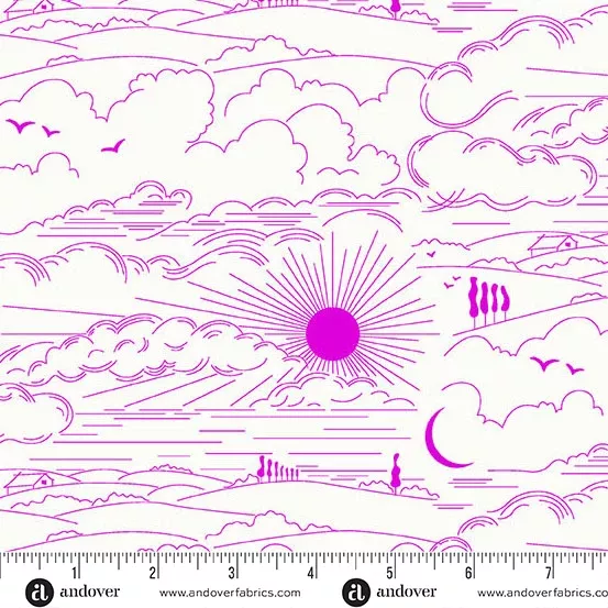 Andover - Alison Glass Sun Print Whisper - Dwell Magenta Fabric