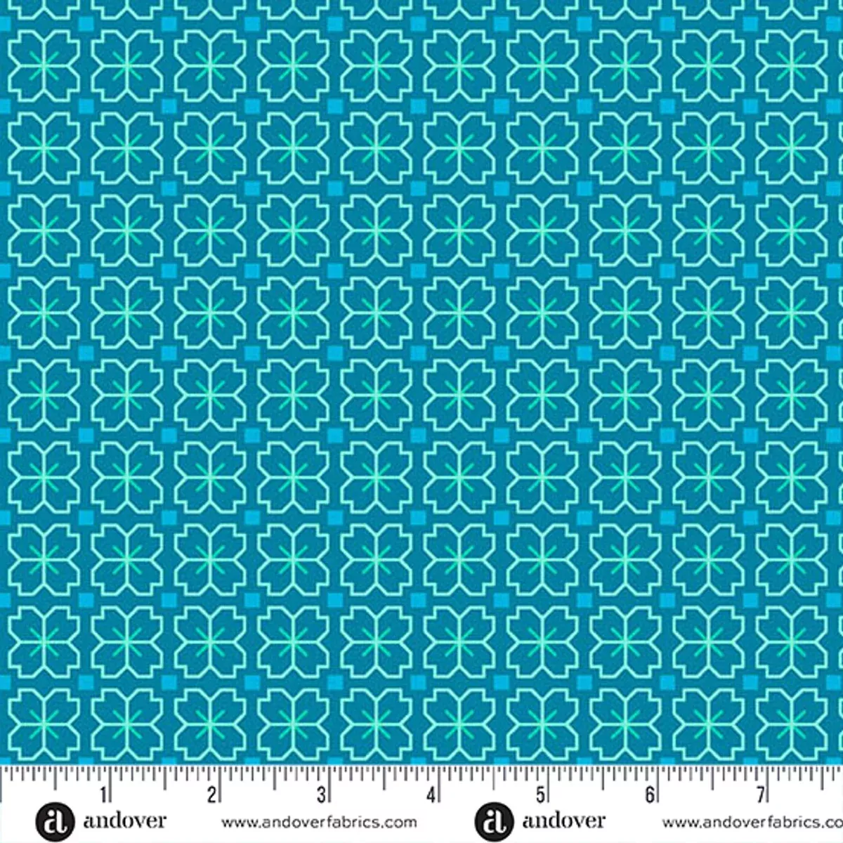Andover - Color Pop Playground - Pixel Petals Reef Fabric