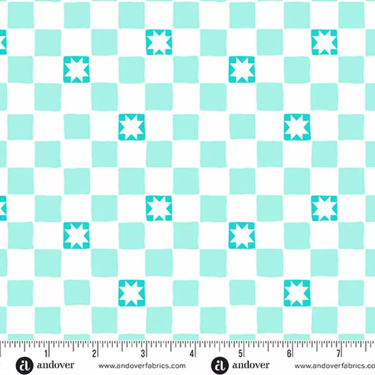 Andover - Color Pop Playground - Twinkle Tiles Aqua Fabric