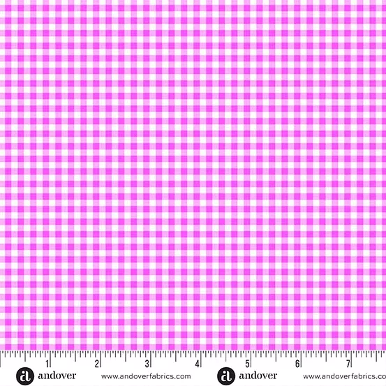 Andover - Ghostly Garden - Bitty Gingham Pink Fabric