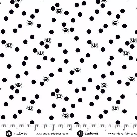 Andover - Ghostly Garden - Spin and Spot White Fabric