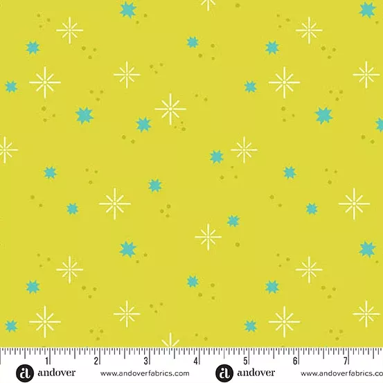 Andover - Ghostly Garden - Stardust Green Fabric