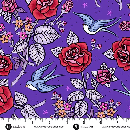 Andover - Libs Elliott Perfect Day - Perfect Day Purple Fabric