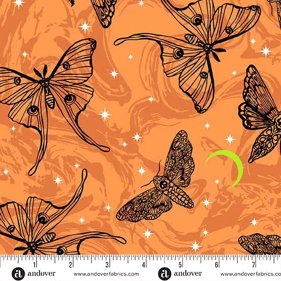 Andover - Libs Elliott Phantasm - Mystic Moths Flame Fabric