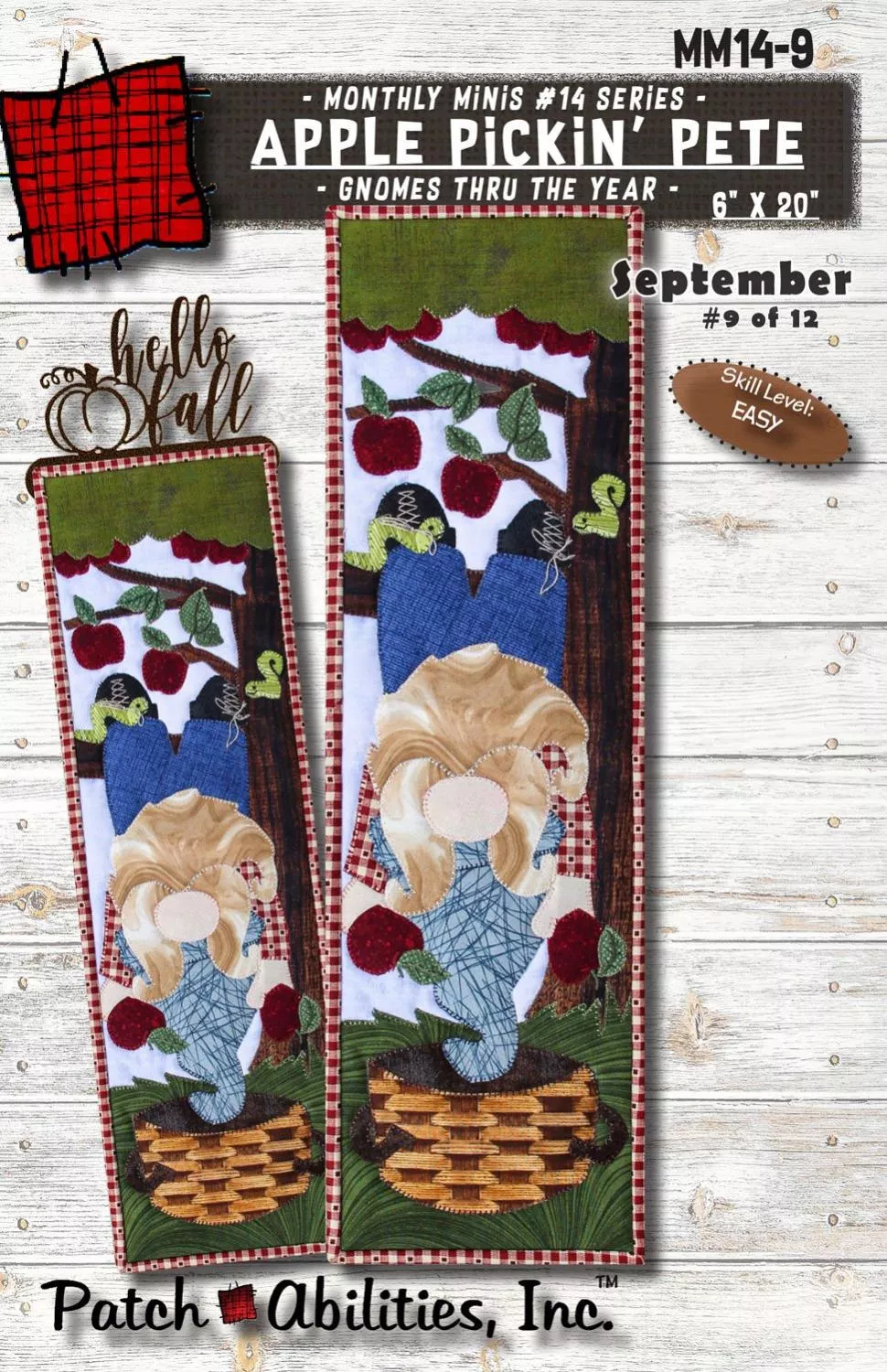 Apple Pickin PeteMini 6" x 20" Pattern Only