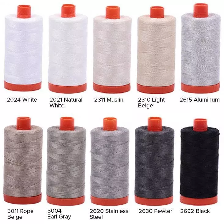 Aurifil Cotton Mako 50wt 1300m ORANGE SPOOL