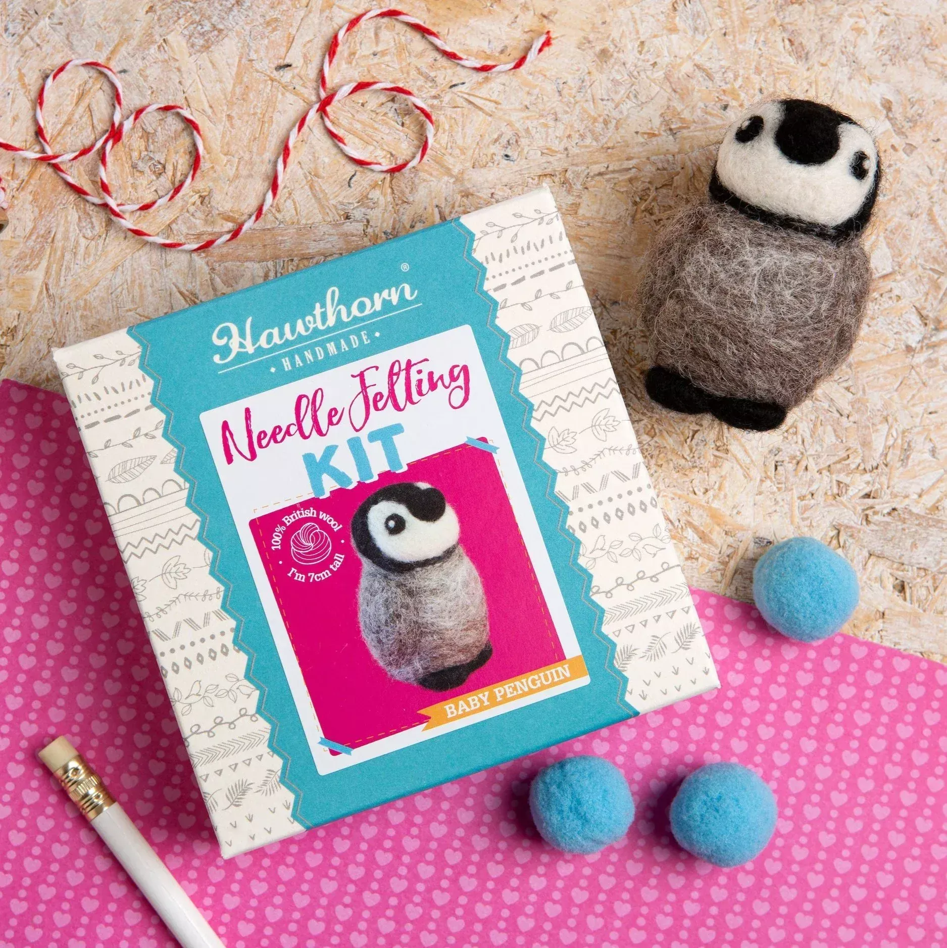 Baby Penguin Mini Needle Felting Kit by Hawthorn Handmade