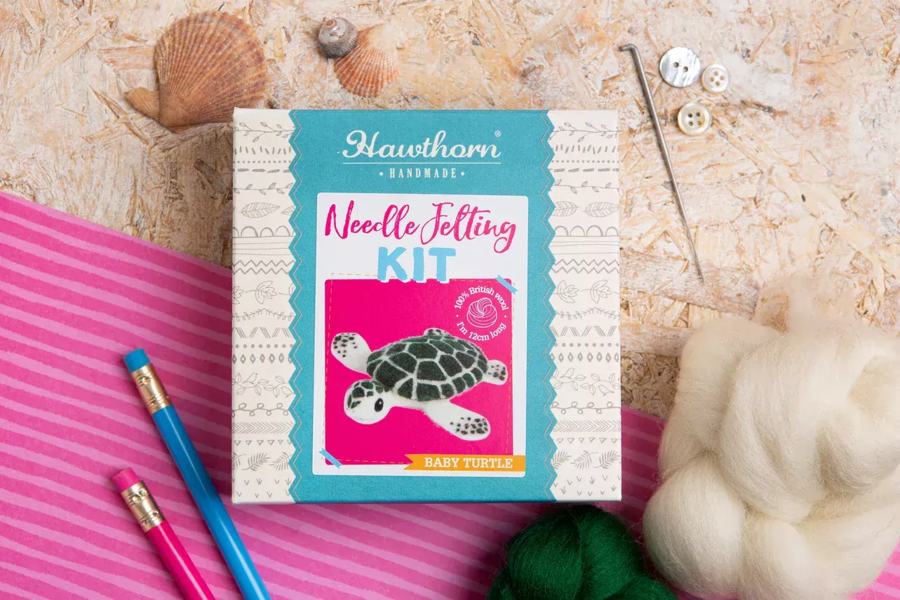 Baby Sea Turtle Mini Needle Felting Kit by Hawthorn Handmade