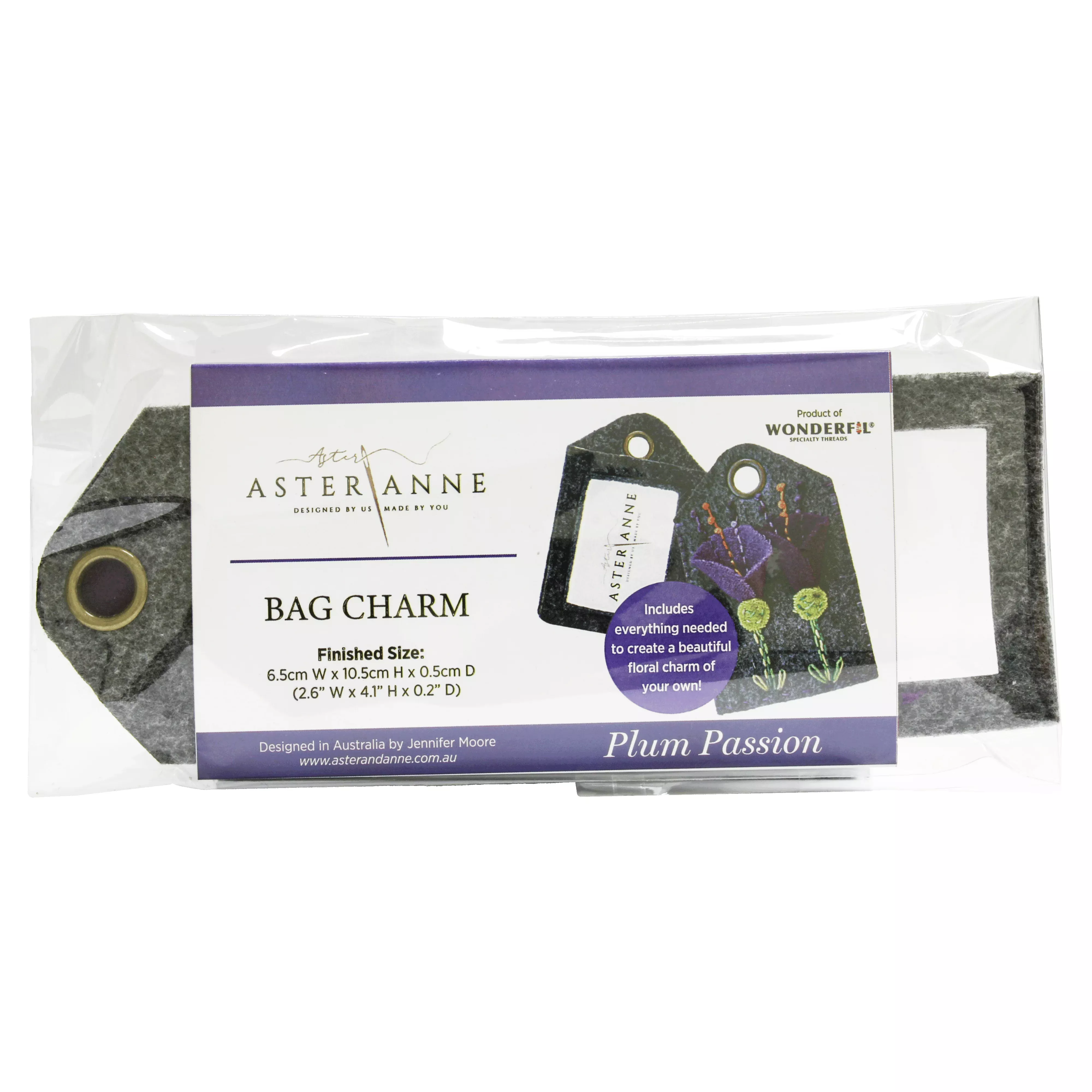 Bag Charm Kit by Aster & Anne, Plum Passion