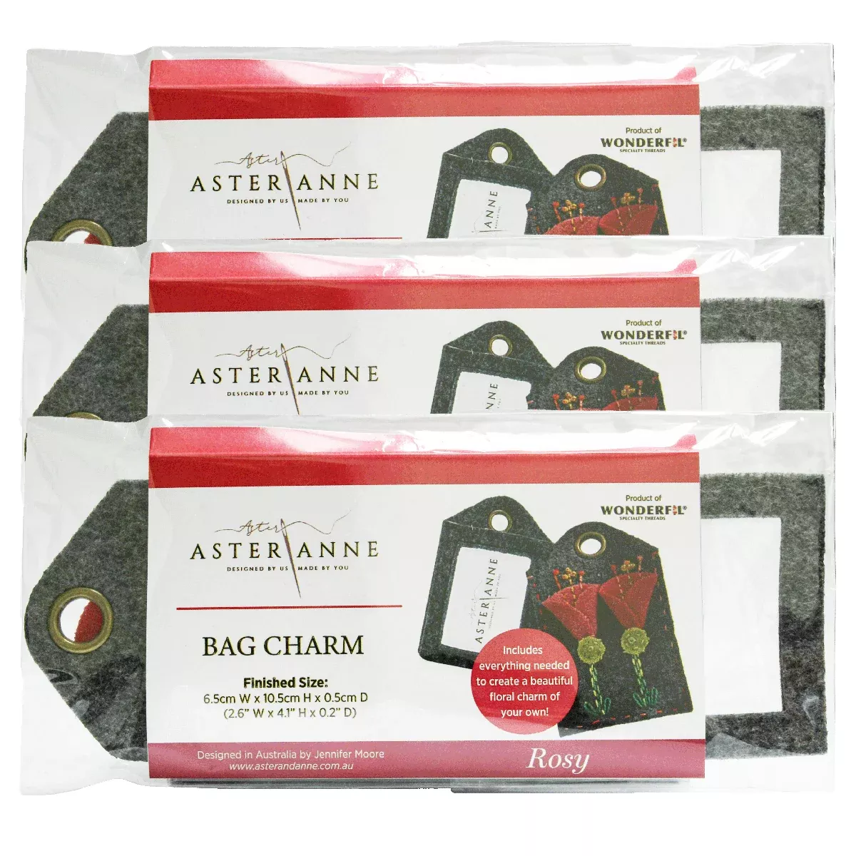 Bag Charm Kit by Aster & Anne, Rosy