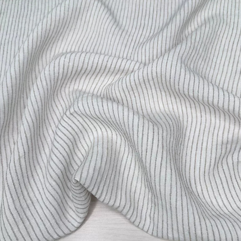 Bella Stripe - Linen Blend - Ivory and Natural