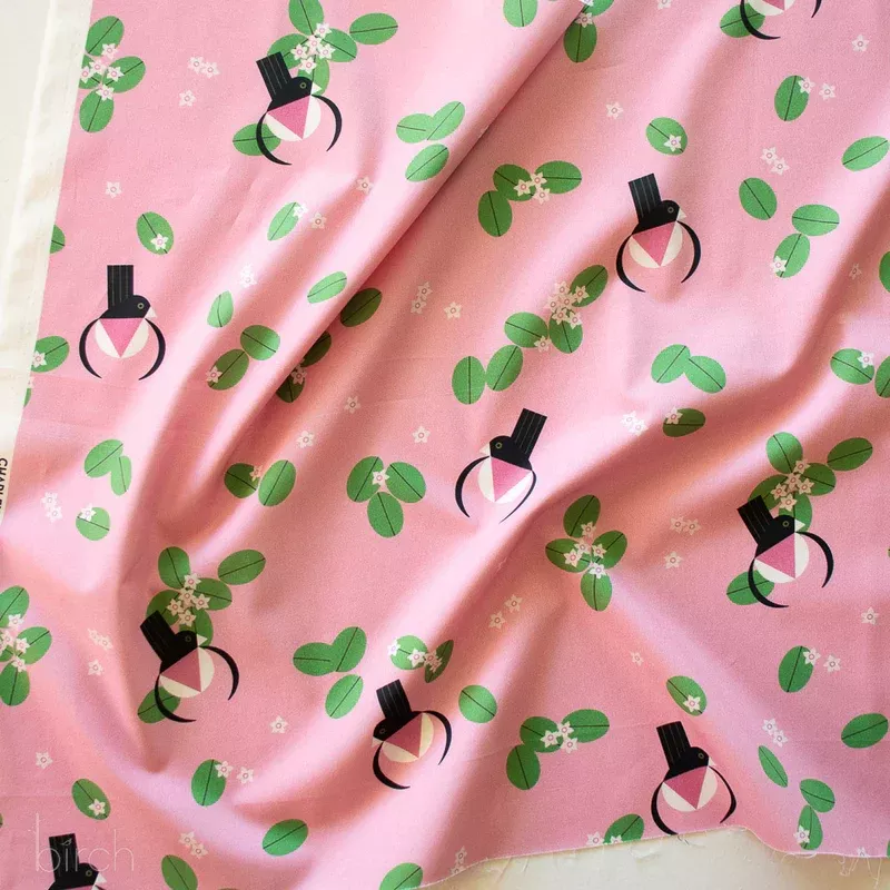 Birch Fabrics - Organic Cotton Poplin - Audubon Grosbeak