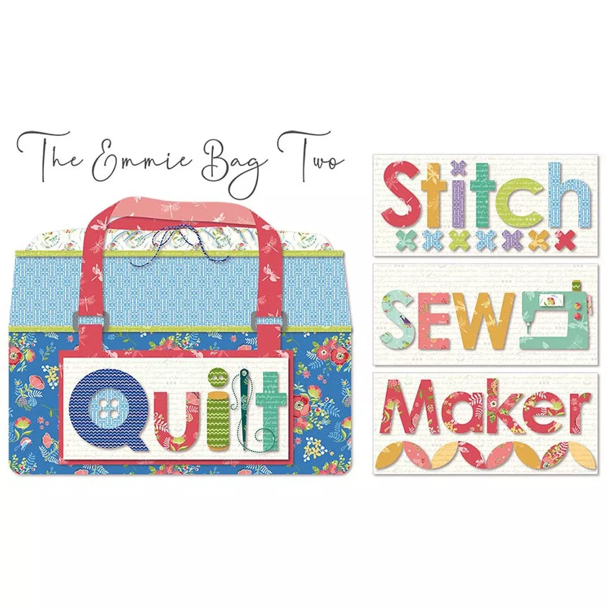 Cherry Blossoms Quilting The Emmie Bag Two Bag Pattern - Machine Embroidery