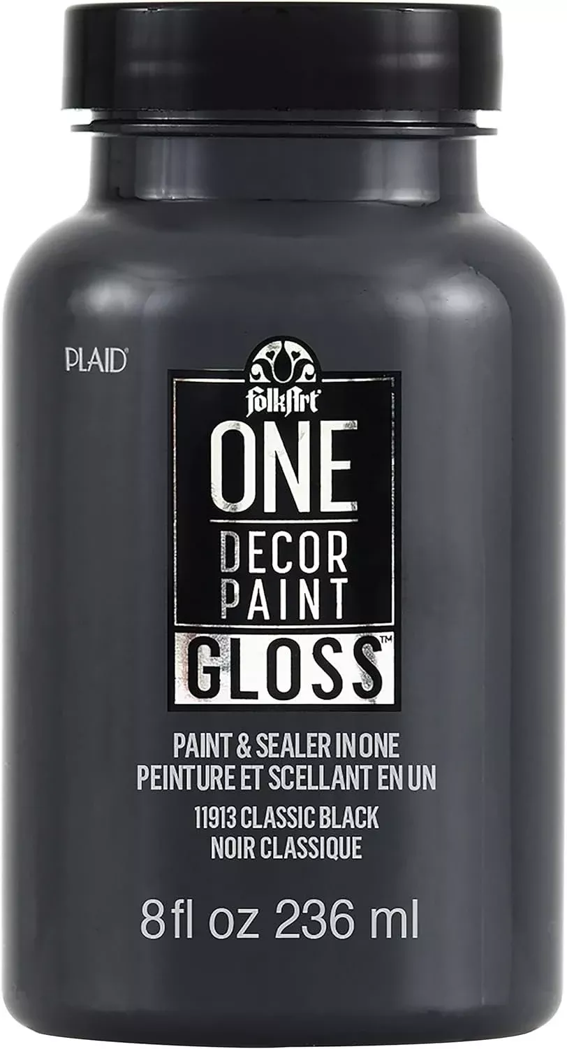 FolkArt, Classic Black 8 fl oz One Assorted 236 ml Brilliant Gloss Acr