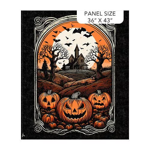 Haunted Hollow by Patrick Lose Halloween Panel Black 10708-99
