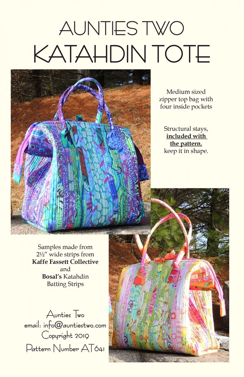 Katahdin Tote - Pattern and Stays