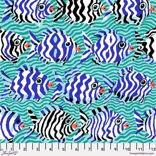 Minnows, Aqua - August 2025 Kaffe Fassett Collective
