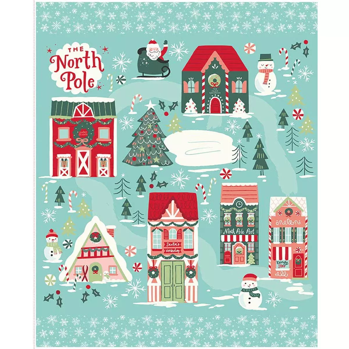 The North Pole Flannel Panel F17755-PANEL