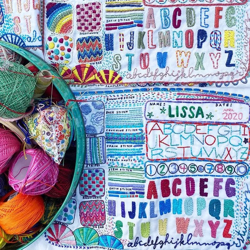 Schoolhouse Embroidery Pattern by Dropcloth Samplers