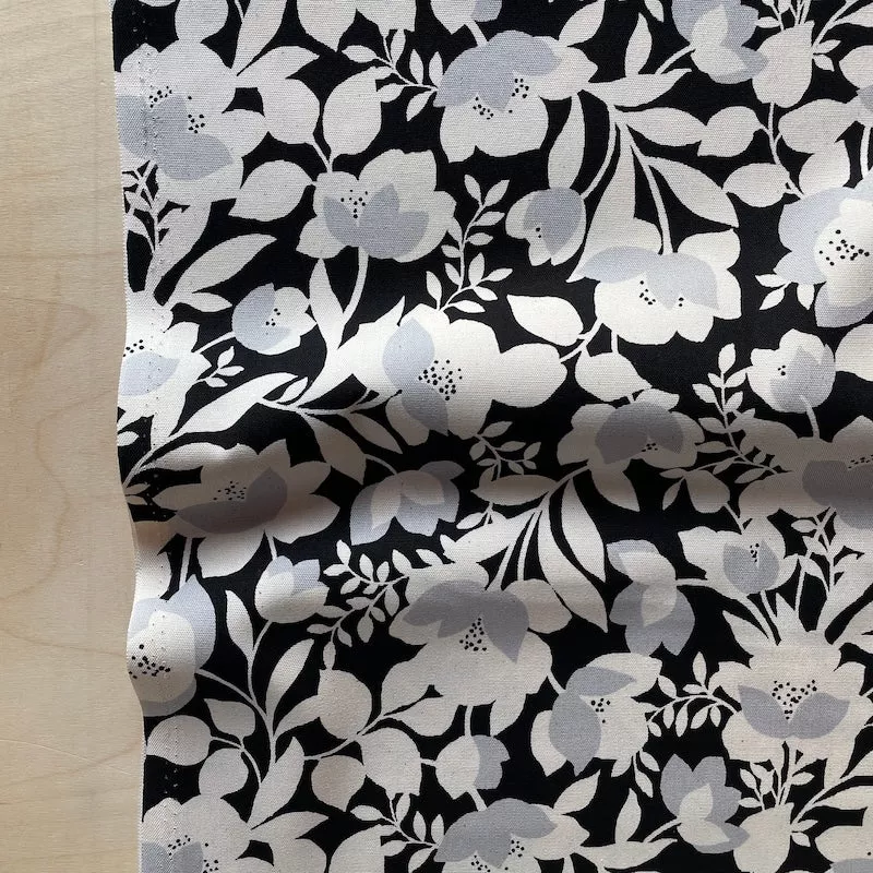 Sevenberry - Cotton Oxford - Floral - White and Black