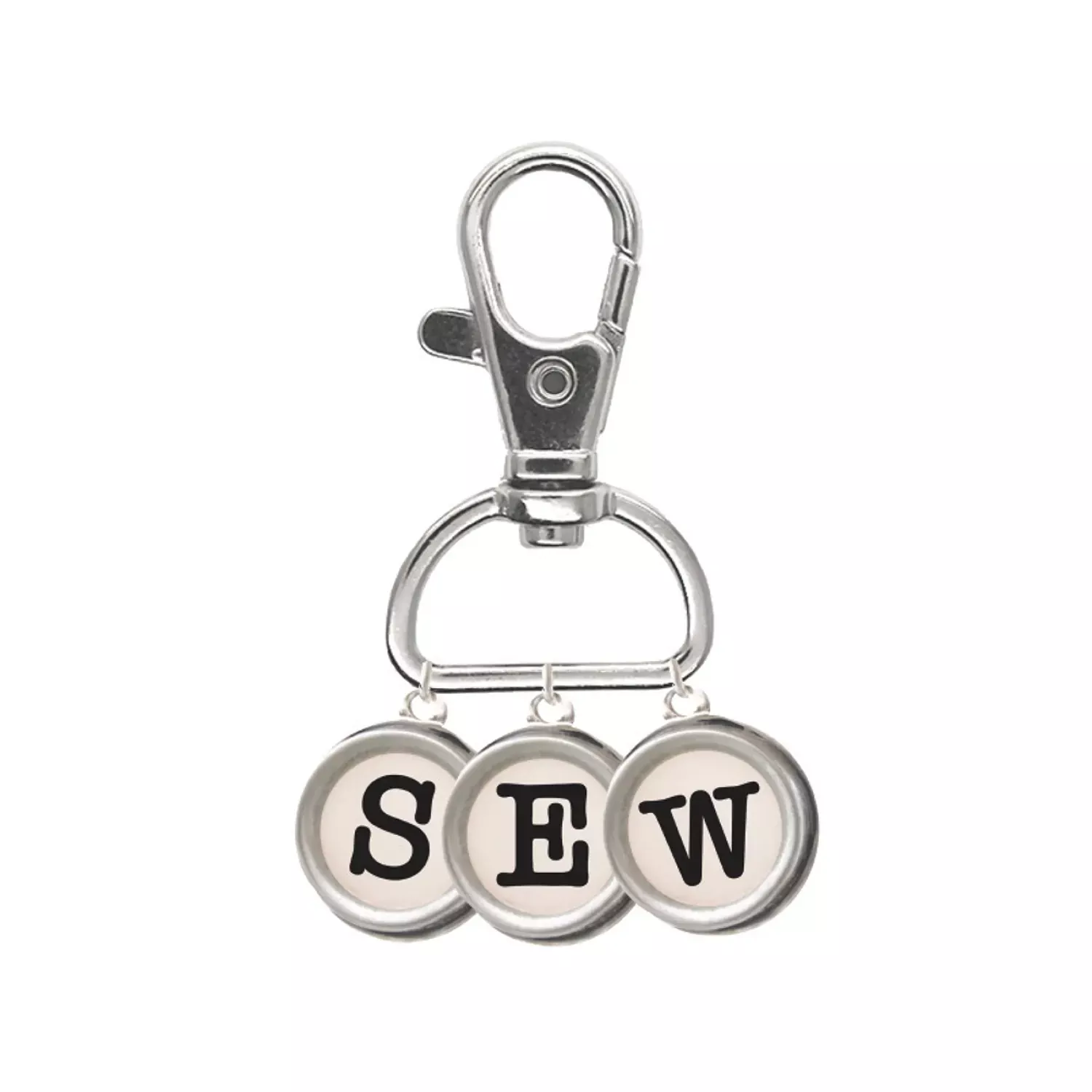 "SEW" Typewriter Keys Charm