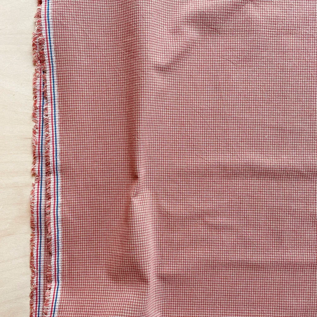 Textile Pantry - Yarn-Dyed Cotton - Tiny Gingham - Red and Flax