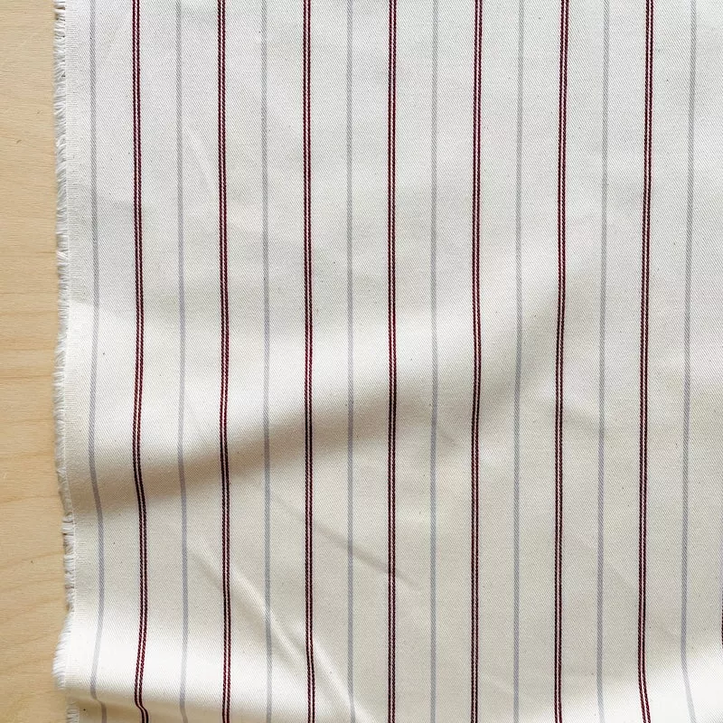 Ticking Stripe Left-Hand Twill - 7oz - Red and Cream