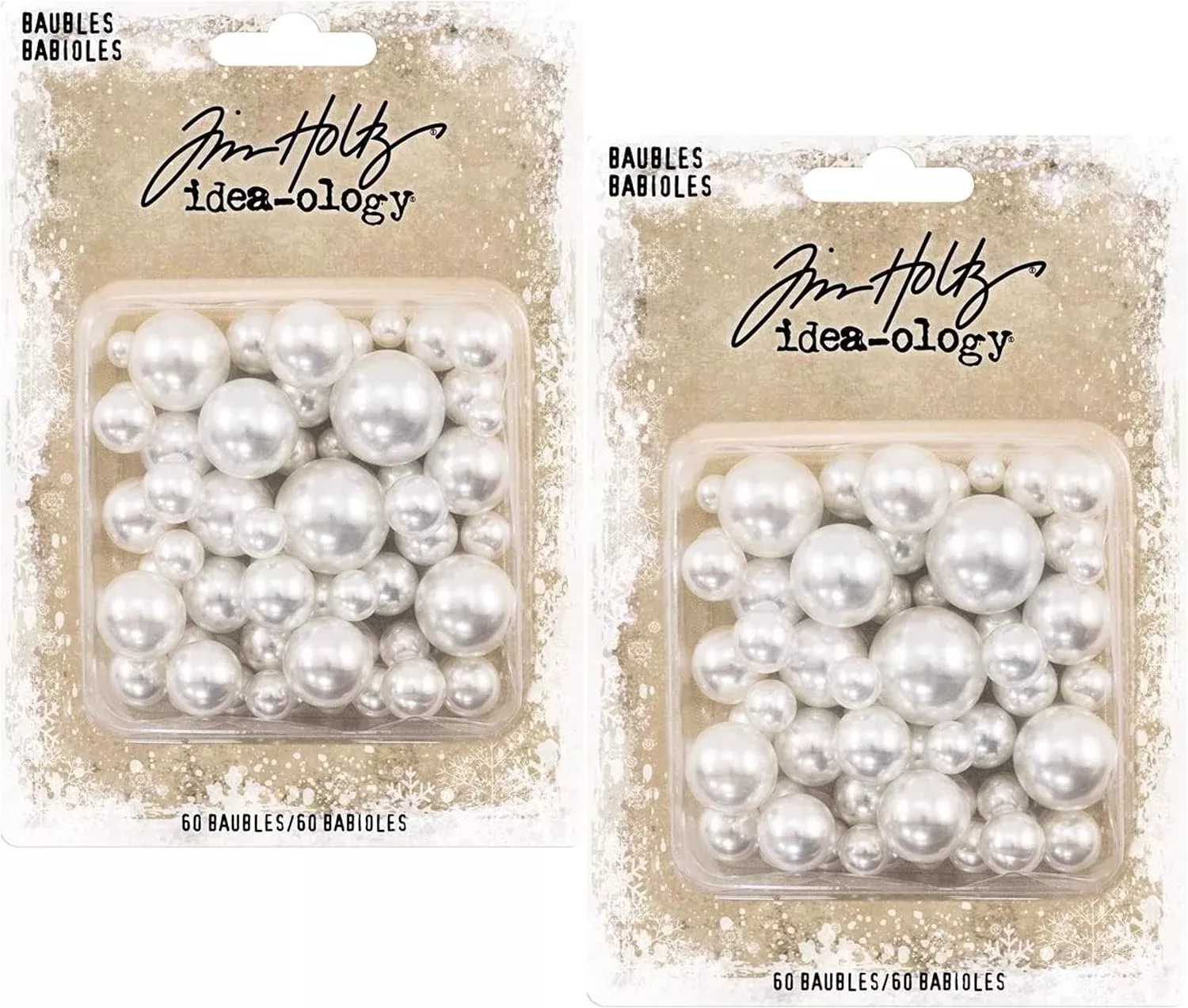 Tim Holtz Idea-Ology 2020 Christmas Baubles, 2 Packages, 120 Baubles T