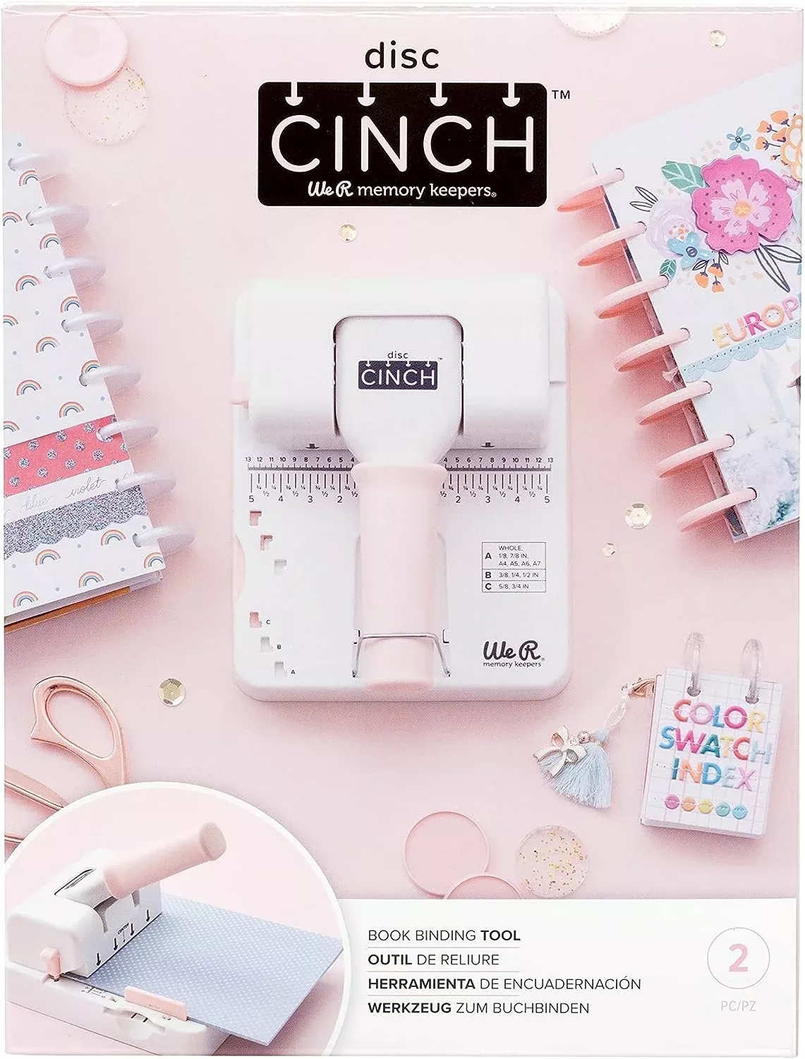 We R Memory Keepers, Circle Cinch Book Binding Machine, Pink, Easy to