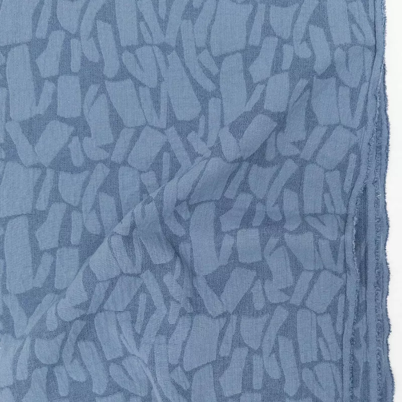 Weston Abstract Textured Jacquard - Cotton Rayon Blend - Ocean