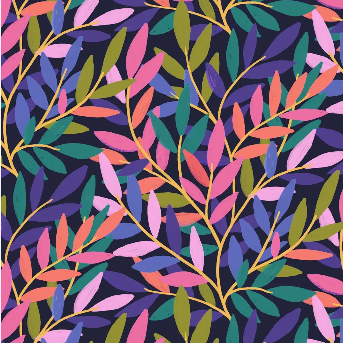 Windham - Dayspring 108" Wide Quilt Back - Twilight Tendrils Midnight Fabric