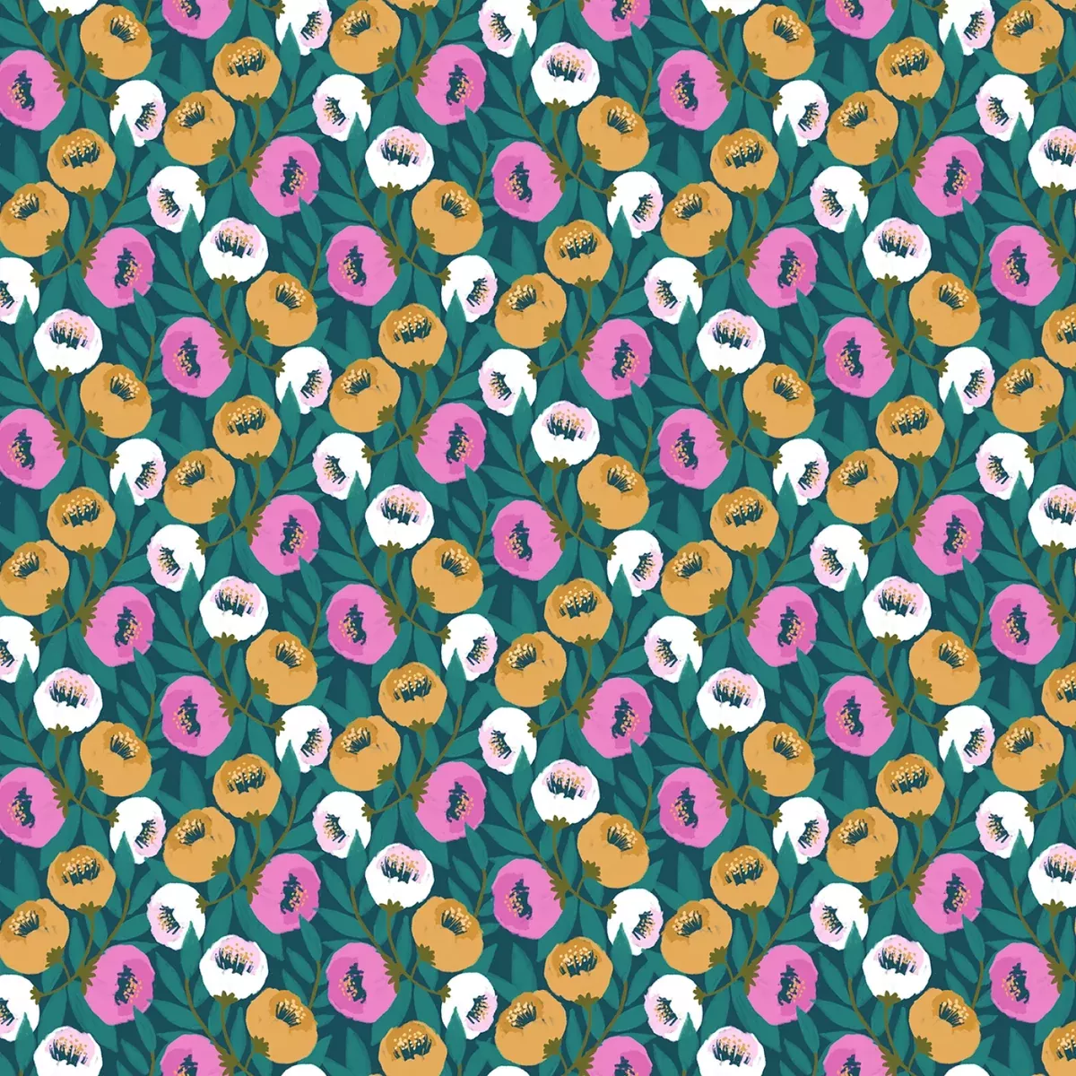 Windham - Dayspring - Garland Teal Fabric