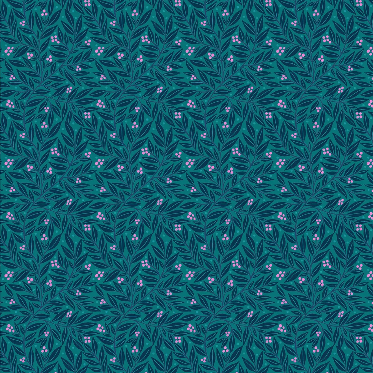 Windham - Dayspring - Vines & Berries Teal Fabric
