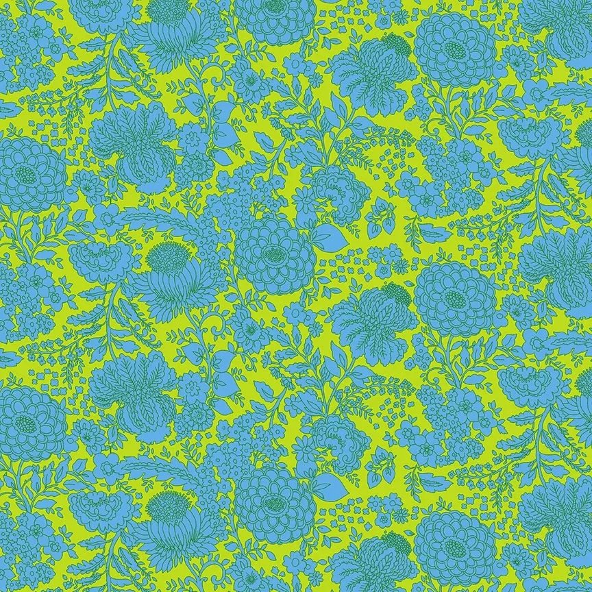 Windham - Sweet Talk - Kim Turquoise Fabric
