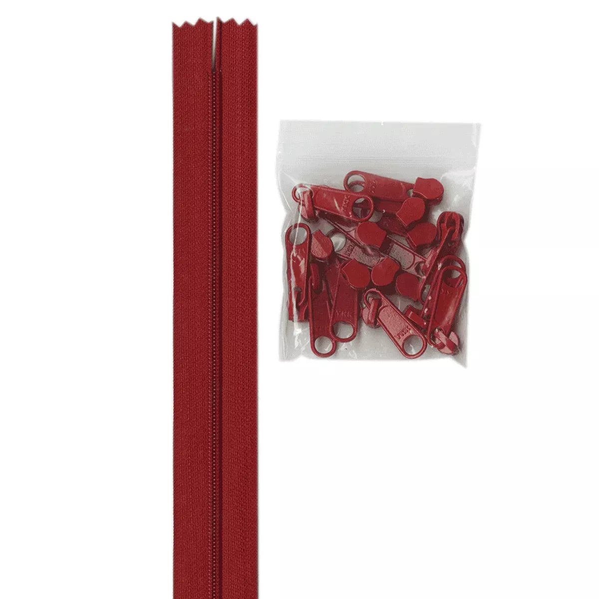 Zipper by the Yard - Hot Red