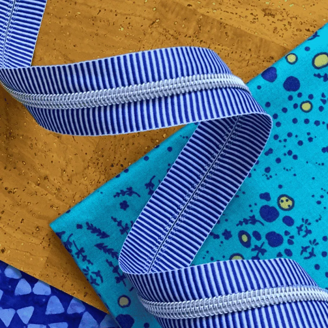 Zipper Tape- 3yds - Blue Stripe